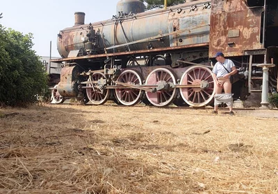 Nude Near an Old Train