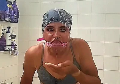 Kris Reelz - Self Face Spit,agagging on a Mouth Ring