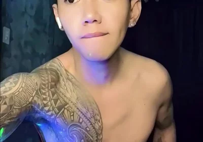 Inked Horny Twink Performed in a Live Webcam Show