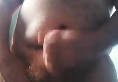 Big British Hairy Daddy Bear Wanking with Cumshot