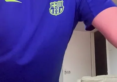 My Blue Football Shirt with Stocking on