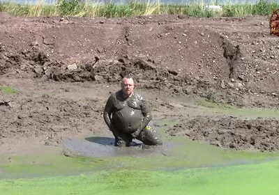 Mud Bath in Dark, Creamy Pond Mud