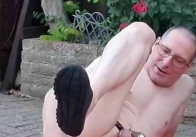 Outdoor Anal Dildo Fun While Locked in Chastity with Mike Essex