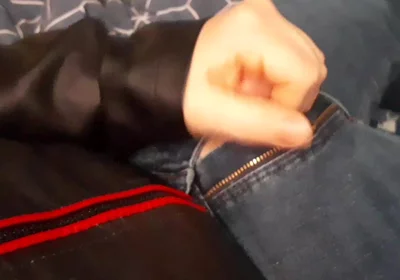 Jerking in Biker Leather Jacket
