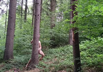 Forest Risk: Jerking off a Dick Under a Busy Road
