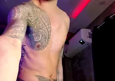 Asian Inked Boy Teasing and Jerking off