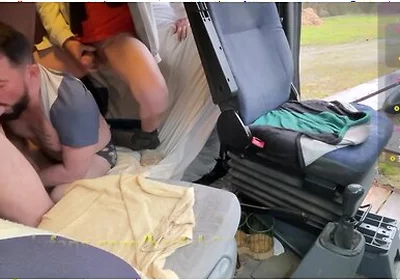 Public Truck Cruising We Flash Our Bulges And A 3-way Begins Inside