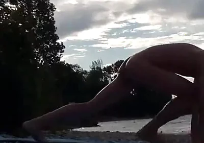 Slender Nudist Boy Does Yoga Nude on a Naturist Beach. Naked Yoga Video by Jon Arteen Gay Porn Model
