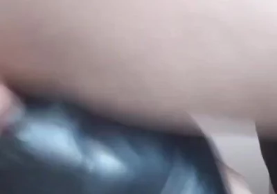 Leather pants stuffed with a leather pillow