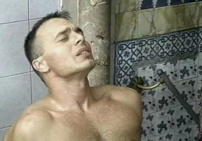 Three Young Hung Muscle Studs Fuck Anal in the Shower and Shoot Massive Loads in a Trio