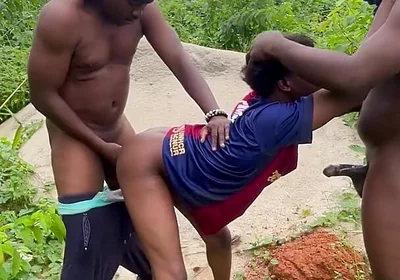 Threesome Bareback Fuck From Two Big Daddies and and Twink