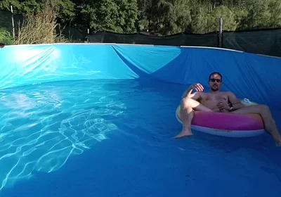 Wet Summer Ride. Handjob in the Pool