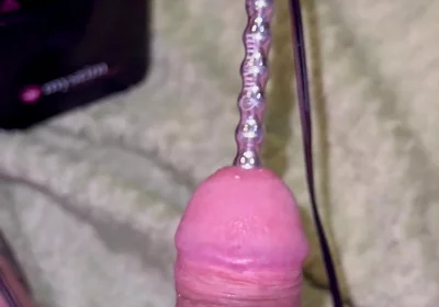 Extra Uretral Stimulation with Beaded Sound Deep in My Cock