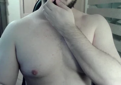 Muscular Jock Flexes His Muscles on Can