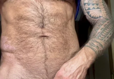 Hairy Muscle Bear Solo Nipple Play & Intense Masturbation