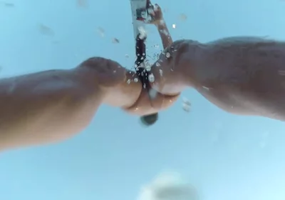 Outside Nude Shower at the Pool and Slowmotion