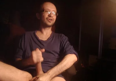 Horny Funny Guy Jerking Big Cock on Webcam