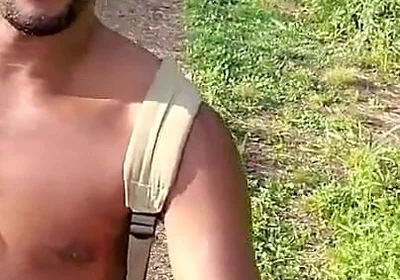 Kennie Jai Walks in the Park by the River Cumpletely Naked!