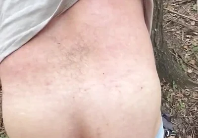 Cruising Straight Guy Gets Bent Over a Tree