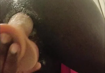 Thick Femboy Creaming On thick Dildo