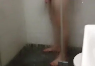 Taking a shower and cumming after shaving my balls