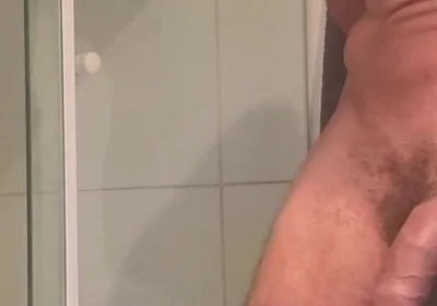 Gold Shower Pissing Toilet at Home Piss Cock Dick