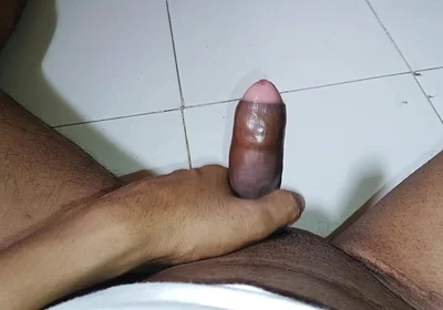 Big Pink Head Dick Slowly Close up
