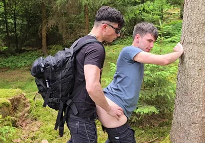 I Throat-fucked My Gay Slut and Railed Him Bareback in the Woods Till My Cock Shot a Cum Load.