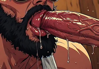 Bearded Hunks Sucking Cock Art