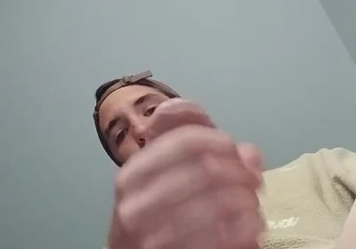 Young Guy Jerks off His Big Cock and Cums