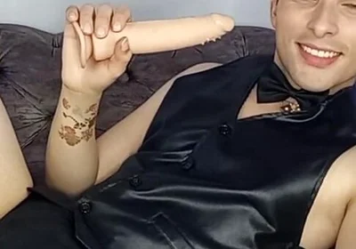Smoking Fetish Sexy Boy Smoking a Cigarley While Sucking Dildo!