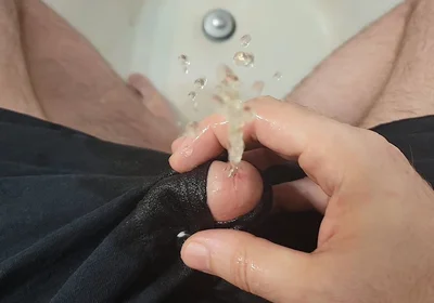 Up Close Cock Pee Hole Squirting Piss, Soaking Boxers, and Cumming