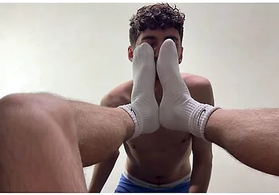 Pov: Friend Sniffs Socks And Gets Cum On Face