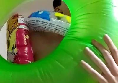Vertical Vid - Blowing up as Much Inflatable Swimrings as I Can on Stream