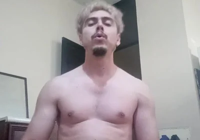 Handsome Stud Flexing and Working Out Naked
