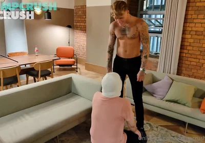 Tattoo teen spitting master
