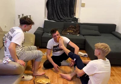 German Master boys feet pizza