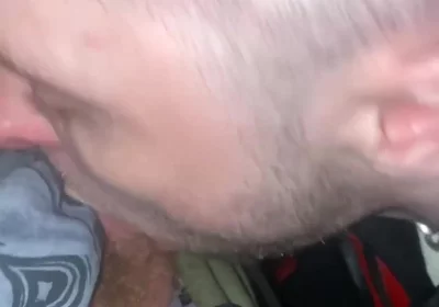 Kinkysirius in Chav Scally Outfit Sucks Hard by Leather Bear in the Public Restroom