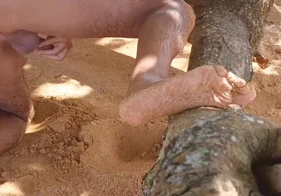 Ladysilva Naked on the Beach Tanned with a Mark Masturbating Showing off Her Hot Ass and Giving a Beautiful