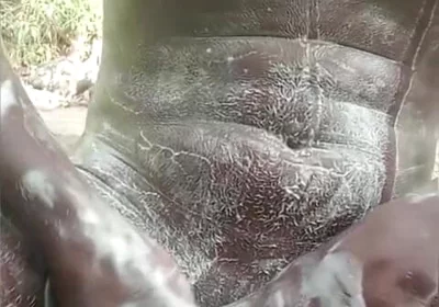 Soapy Masturbation Big Black Dick Cumming Outside Part 2