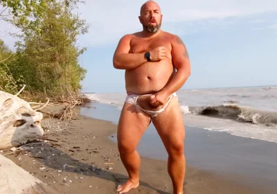 Chubby Bear, Torn Wet Briefs, Nude Beach Jerkoff (skinandearth)