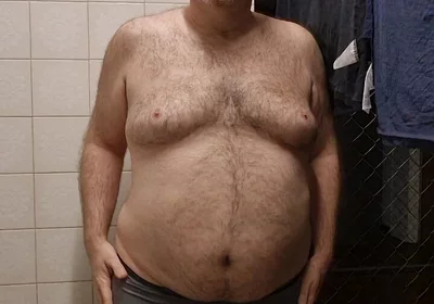 Chubby Daddy Bear Get Naked in the Laundry Room